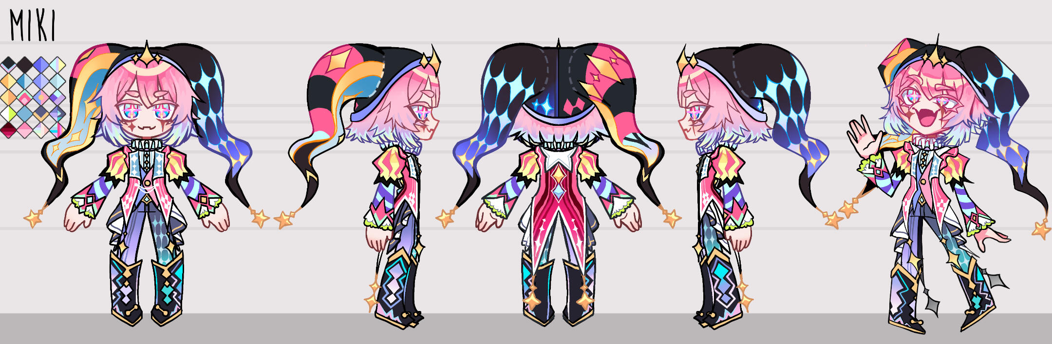 ✦TURNAROUND SHEET Package price-310$ -shaded fullbody, front view, x2 side view, backshot one character posture ────────────────