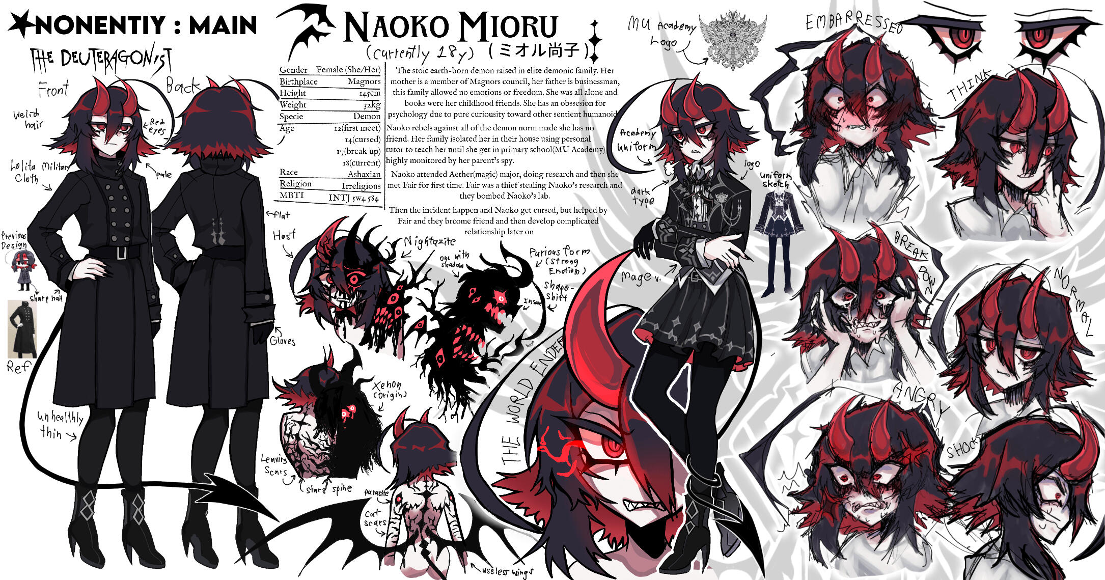 ✦DETAILED SHEET package price-350$ -5,280x3,360px(can change) horizontal -brieff details of your character! -fully shaded front view+backshot + alternative clothing x6 bustup sketch emotions sheet x4 more details x1 eye details ──────────